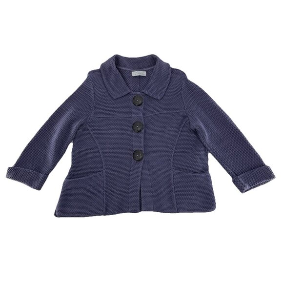 Willow Anthropologie Blue Knit Cardigan Sweater Jacket Lagenlook Boho See‎ Pics - Picture 1 of 8